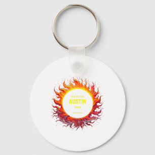 Total Solar Eclipse 2024 Austin Texas  Keychain