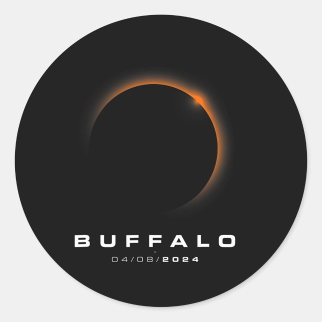 Total Solar Eclipse 2024 - Buffalo Solar Eclipse  Classic Round Sticker (Front)