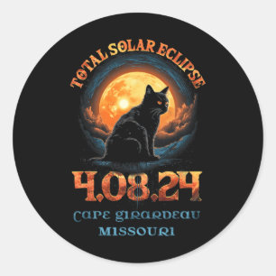 Total Solar Eclipse 2024 Cape Girardeau Missouri  Classic Round Sticker