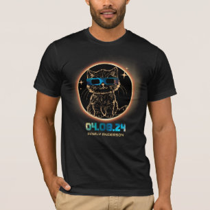 Total Solar Eclipse 2024 Cat Solar Eclipse Glasses T-Shirt