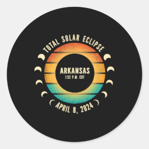 Total Solar Eclipse 2024  Classic Round Sticker