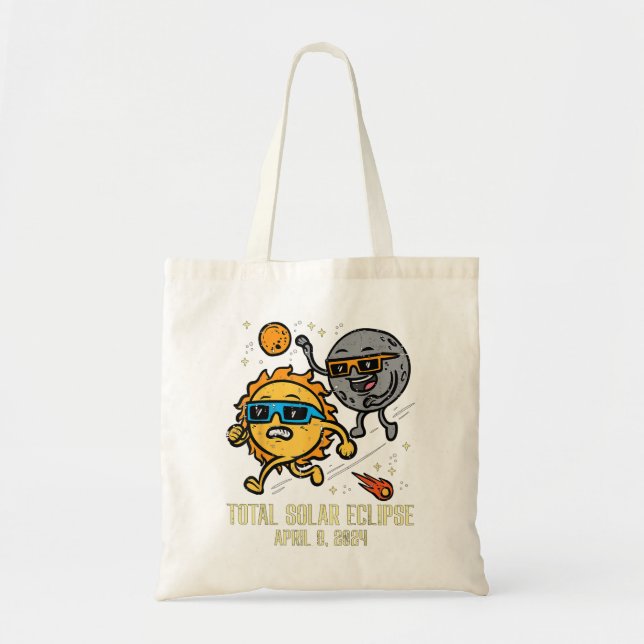 Total Solar Eclipse 2024 Cute Solar Eclipse Kids T Tote Bag (Front)