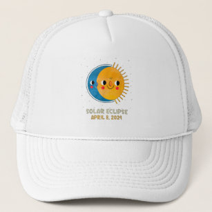 Total Solar Eclipse 2024 Cute Solar Eclipse Kids T Trucker Hat