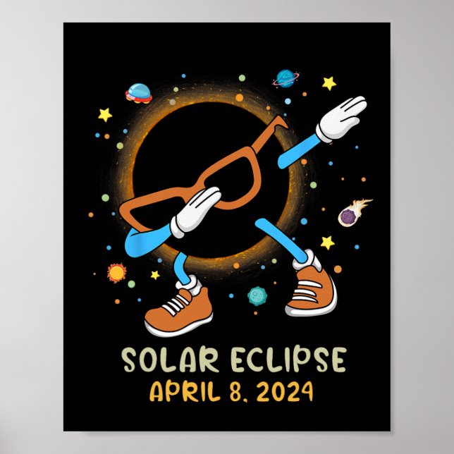 Total Solar Eclipse 2024 Fun Dabbing For Kids Todd Poster (Front)