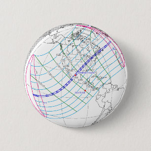 Total Solar Eclipse 2024 Global Path 2 Inch Round Button