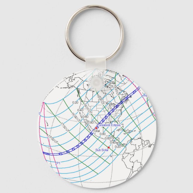 Total Solar Eclipse 2024 Global Path Keychain (Front)