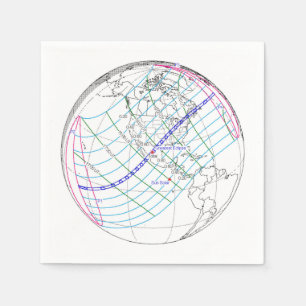 Total Solar Eclipse 2024 Global Path Napkin