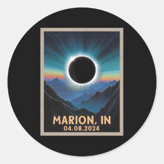 Total Solar Eclipse 2024 Marion Indiana Classic Round Sticker