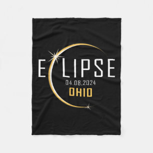 Total Solar Eclipse 2024 Ohio America Spring Total Fleece Blanket