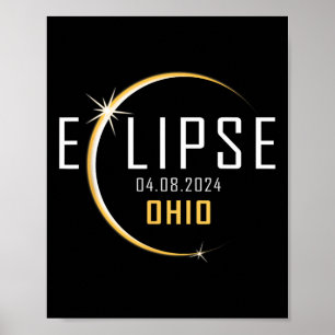 Total Solar Eclipse 2024 Ohio America Spring Total Poster
