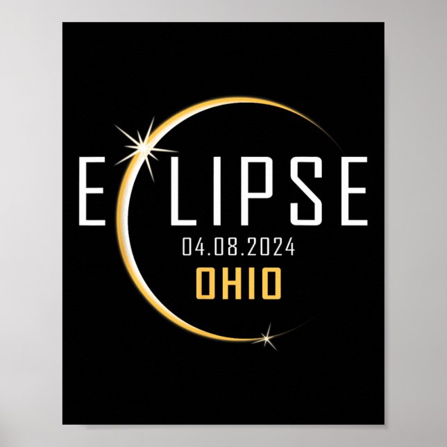 Total Solar Eclipse 2024 Ohio America Spring Total Poster (Front)