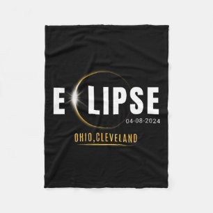 Total Solar Eclipse 2024 Ohio Fleece Blanket