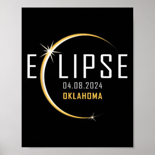 Total Solar Eclipse 2024 Oklahoma America Totality Poster