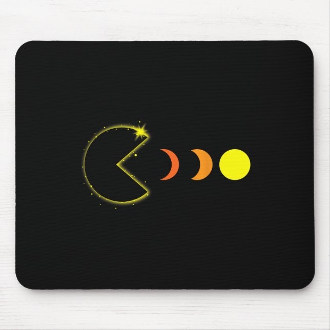 Total Solar Eclipse 2024 Party Funny Gamer Phases  Mouse Pad (Front)