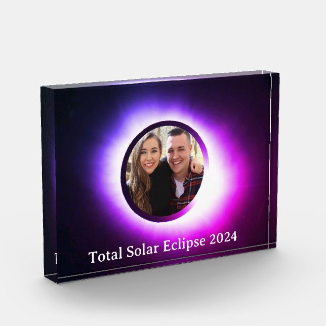 Total solar eclipse 2024 personalize photo block (Left)