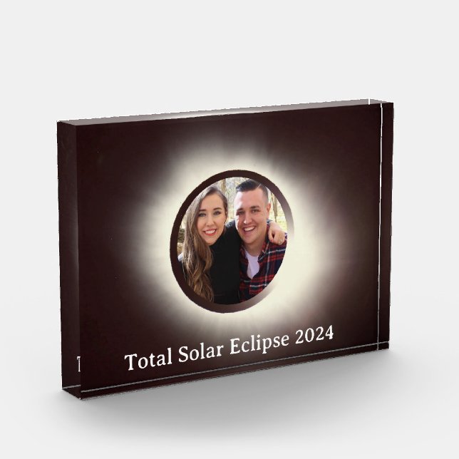 Total solar eclipse 2024 personalize photo block (Left)