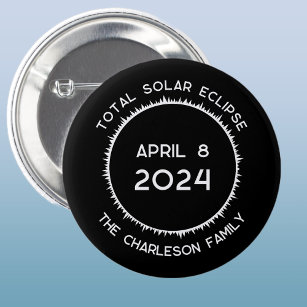 Total Solar Eclipse 2024 Personalized  2 Inch Round Button
