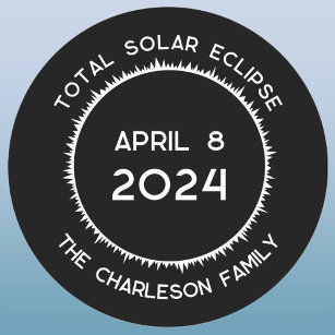 Total Solar Eclipse 2024 Personalized  Classic Round Sticker