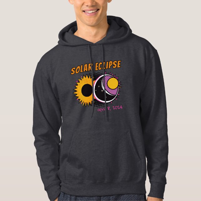 Total solar eclipse 2024 pop art design hoodie (Front)