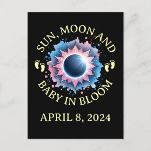 Total Solar Eclipse 2024 Pregnancy Announcement Postcard