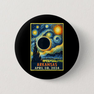 Total Solar Eclipse 2024 Starry Night 2 Inch Round Button