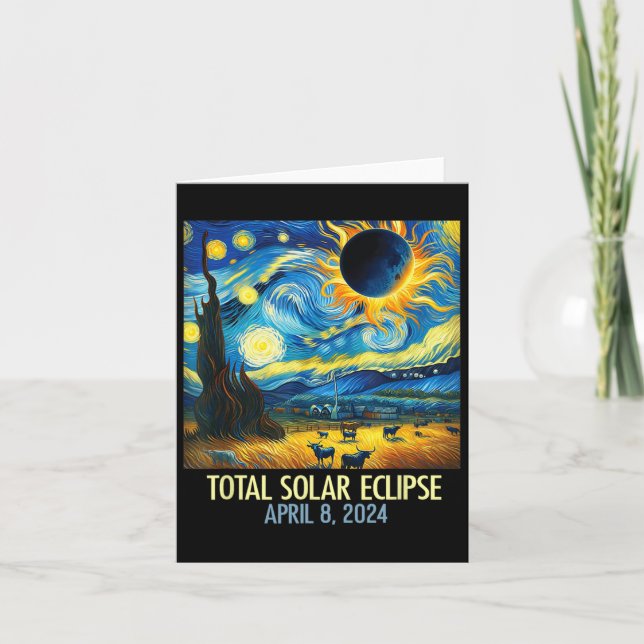 Total Solar Eclipse 2024 Starry Night Van Gogh Tot Card (Front)