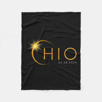 Total Solar Eclipse 2024 State Ohio Totality April Fleece Blanket