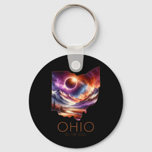 Total Solar Eclipse 2024 State Ohio Totality April Keychain