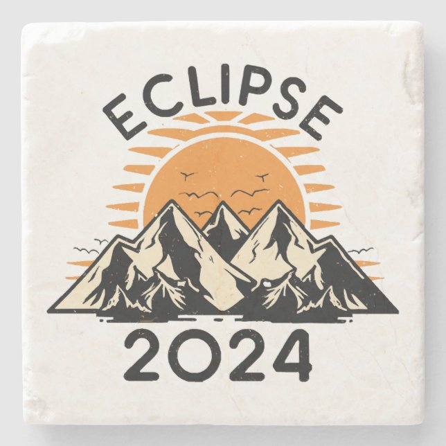 Total Solar Eclipse 2024 Stone Coaster (Front)