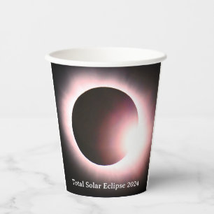 Total solar eclipse 2024 sun moon paper cups
