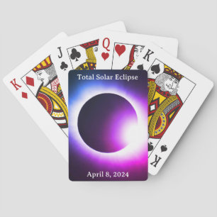 Total solar eclipse 2024 sun moon playing cards