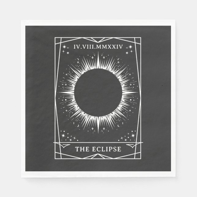 Total Solar Eclipse 2024 Tarot Viewing Party Napkin (Front)