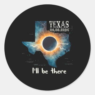 Total Solar Eclipse 2024 Texas 1 Classic Round Sticker