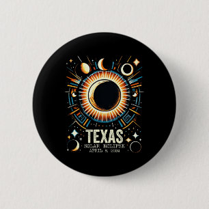 Total Solar Eclipse 2024 Texas April 8 Abstract Mo 2 Inch Round Button