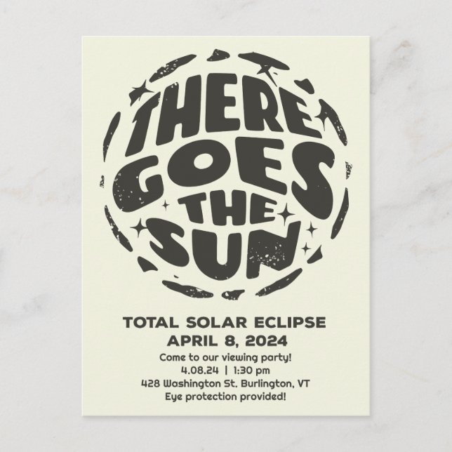 Total Solar Eclipse 2024 There Goes the Sun Postcard (Front)