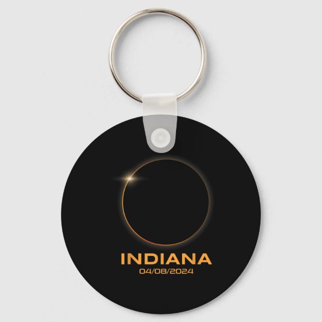 Total Solar Eclipse 2024 Totality Indiana  Keychain (Front)