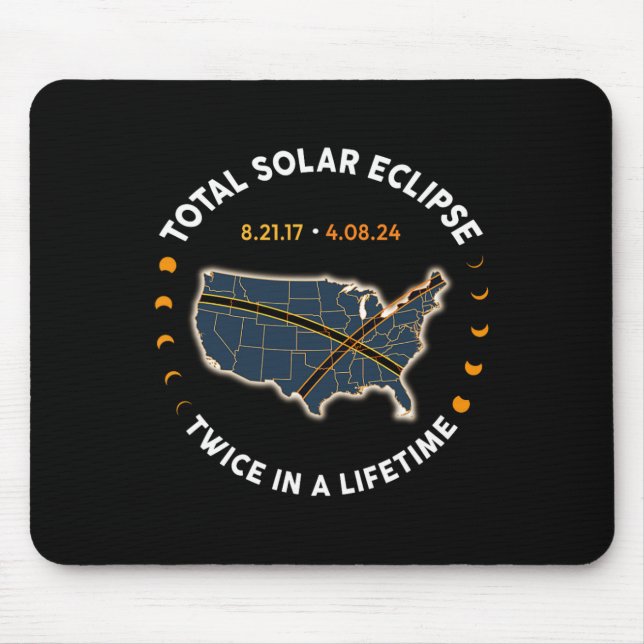 Total Solar Eclipse 2024 Twice In A Lifetime 2017  Mouse Pad (Front)