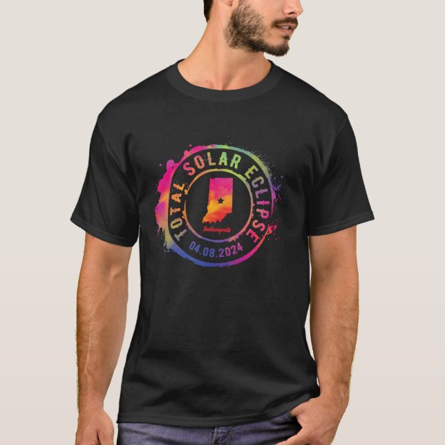 Total Solar Eclipse 2024 USA Indiana Indianapolis  T-Shirt (Front)