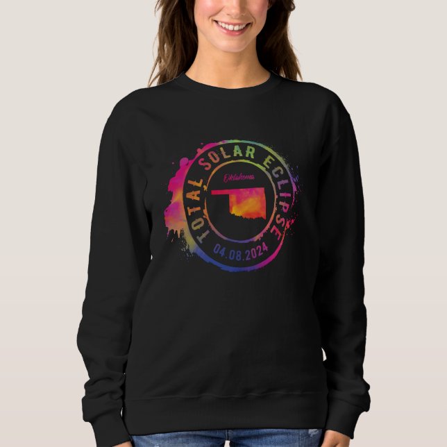 Total Solar Eclipse 2024 USA Oklahoma Totality Col Sweatshirt (Front)