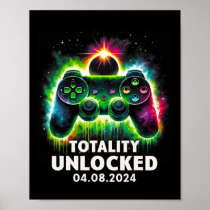 Total Solar Eclipse 2024 Video Game Colourful 1  Poster