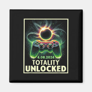 Total Solar Eclipse 2024 Video Game Controller Boy Magnet