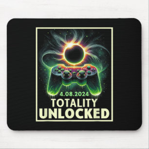Total Solar Eclipse 2024 Video Game Controller Boy Mouse Pad