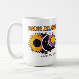 Total solar eclipse 2025 pop art design coffee mug