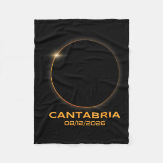 Total Solar Eclipse 2026 Cantabria Spain Totality Fleece Blanket