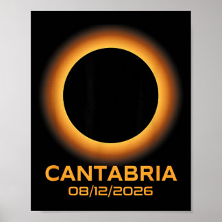 Total Solar Eclipse 2026 Cantabria Spain Totality Poster