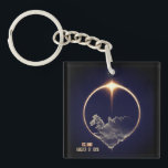 Total Solar Eclipse 2026 Iceland Diamond Ring Keychain<br><div class="desc">Celebrate the astronomical event of the decade with this Total Solar Eclipse August 12, 2026 keychain. The design captures the breathtaking "diamond ring" effect—the spectacular final flash of sunlight before totality—gleaming above a detailed, luminous map of Iceland. Rendered in elegant gold and deep cosmic tones, this high-quality keychain is the...</div>