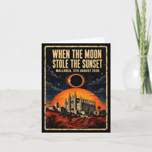Total Solar Eclipse 2026 Spain Mallorca Print Card