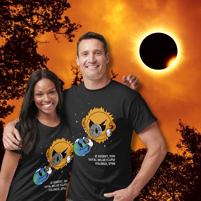 Total Solar Eclipse 2026 Spain Photobomb T-Shirt (Add your city / location via the template to customize)