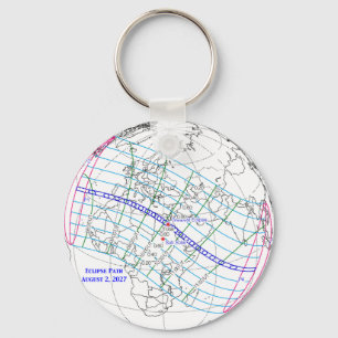 Total Solar Eclipse 2027 Map Keychain