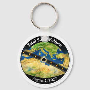 Total Solar Eclipse 2027 Map Keychain